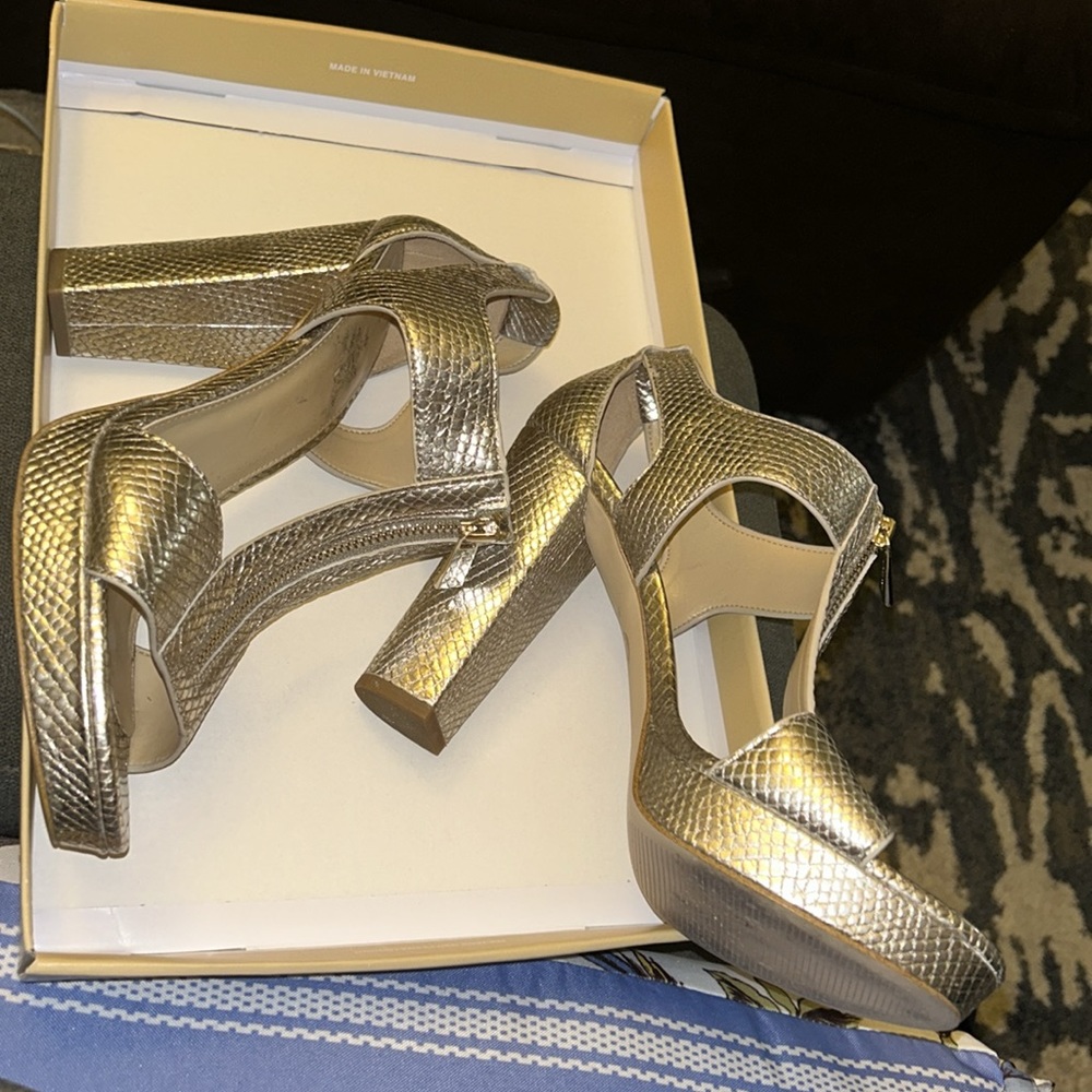 Michael Kors t strap zipper leather heels in gently used condition - Picture 7 of 16